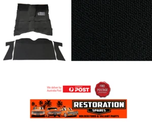 HOLDEN HQ HJ HX HZ WB UTE & 1 TON MOULDED BLACK LOOP CARPET KIT F & R + CABWALL - Picture 1 of 4