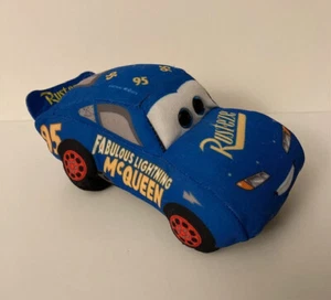 Fabulous Lightning McQueen Plush Race Car Blue #95 Ty Sparkle Disney Toy - Picture 1 of 9