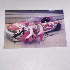 Dale Jarrett Cale Yarborough signed 2012 2014 NASCAR HOF INDUCTEES HARDEES photo - Picture 1 of 1