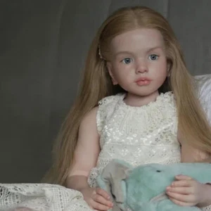 Huge Painted Reborn Doll Kit 40'' Pretty Toddler Girl Long Hair Cloth Body Gift - Bild 1 von 5