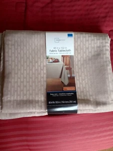 Mainstays - Brownstone Fabric Tablecloth 60” X 120” Rectangle - NEW - Picture 1 of 3
