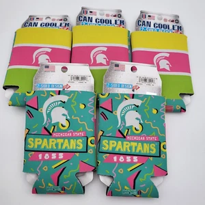 Set of 5 Michigan State Spartans Wincraft Can Coolers 2-Sided Colorful Design - Imagen 1 de 5