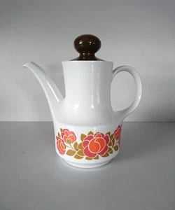 Kaffee Kanne Mitterteich Bavaria Blumen Porzellan Retro Vintage 70er alte Teekan - Bild 1 von 4