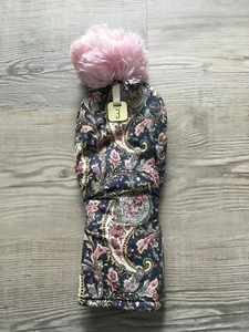 CHARLES AND LARKIN 3 WOOD IRON GOLF CLUB HEAD COVER PAISLEY USA WOMEN'S VINTAGE - Imagen 1 de 3