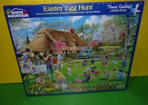 NEW Jigsaw Puzzle, White Mountain, "Easter Egg Hunt", 1000 Pieces, Made In USA - Picture 1 of 2
