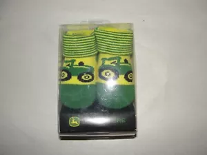 STIVALI CALZINI JOHN DEERE GIALLO VERDE TRATTORE LOGO NEONATI RAGAZZI Nuovi in confezione - Foto 1 di 4