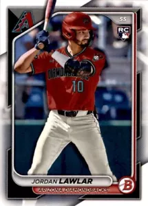 LOT OF 5 2024 BOWMAN BASE PAPER #96 JORDAN LAWLAR ARIZONA DIAMONDBACKS RC - Picture 1 of 2