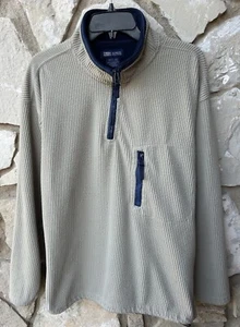 Faded Glory Mens Jacket Half Zip Corduroy Pullover Size Large Beige Excellent - Picture 1 of 9