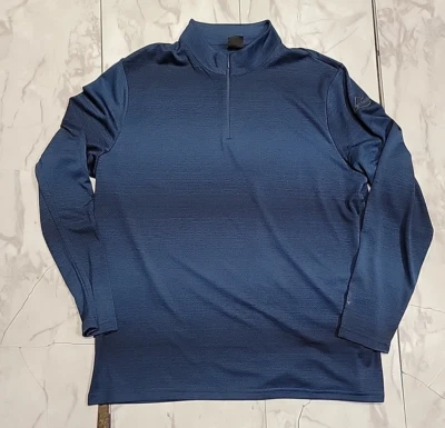 Chaqueta ligera de golf Oakley azul jaspeado con cremallera de cuarto suave para hombre XL Foto 1 de 4