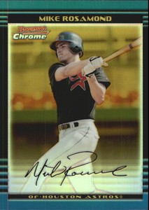 2002 Bowman Chrome Gold Refractors Astros Baseball Card #171 Mike Rosamond /50
