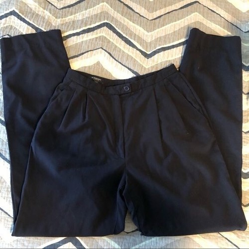 Burberry London pantaloni abito a pieghe marina UK 8 US 4