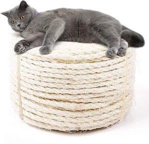 White Cat Natural Sisal Rope 7mm, Premium Durable Unoiled Sisal Twine - Picture 1 of 8