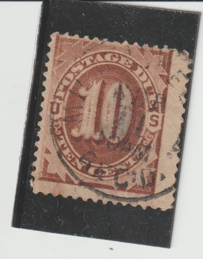US Scott#J5 VF-XF 1879 10c Postage Due Brown with Town Cancelation Jumbo Cat $70 - Image 1 of 1