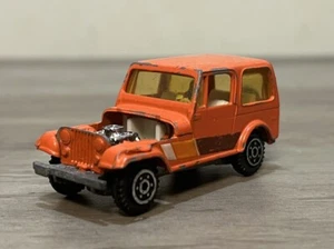 Vintage Yat Ming #1603 Jeep CJ-7 Hard Top Orange w/Metal Base CJ-7 Hong Kong - Picture 1 of 9