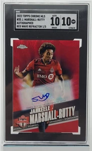 2022 Topps Chrome MLS Jahkeele Marshall-Rutty Red Refractor /5 Toronto FC SGC 10 - Picture 1 of 2