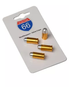 10x 4er Set Ventilkappen Bullet BIG in gold für Auto, Motorrad und Fahrrad - Bild 1 von 1