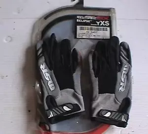 MSR MX M5 ECLIPSE SCHWARZ GRAU JUGEND X-SMALL MOTOCROSS GRASSTRACK SPEEDWAY HANDSCHUHE - Bild 1 von 3