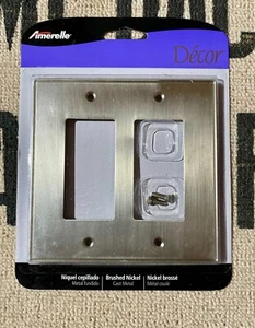 Amerelle Halle/Ansley 2-Gang Wippe Metall Wandplatte GEBÜRSTET NICKEL 70RRBN SW - Bild 1 von 1