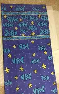 FISH Ocean Theme FABRIC Shower CURTAIN Purples 72X72 - Picture 1 of 6