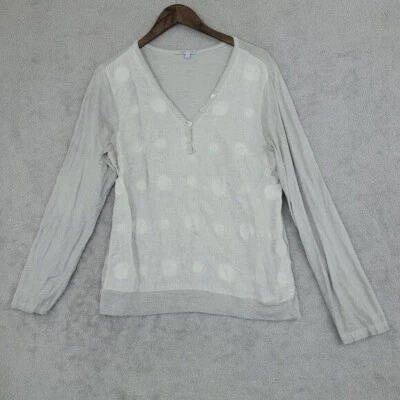 Tempo Paris Cuello en V Manga Larga Lunares Ligero Viscosa y Lino Mujer M 7CT Foto 1 de 4