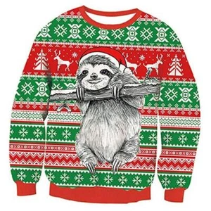 Kids Ugly Christmas Sweater Girls Boys Xmas Knit 13-14 Years Sloth Sweater - Picture 1 of 6