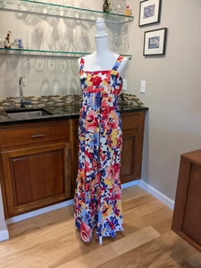 NEW London Times Maxi Smocked Back Floral Tiered Sundress Resortwear Vacation - Picture 1 of 8