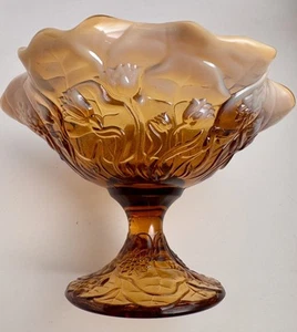 Fenton Glass Cameo Opalescent Tulip or Water Lily Compote 5" Tall 7 1/4" across - Picture 1 of 5
