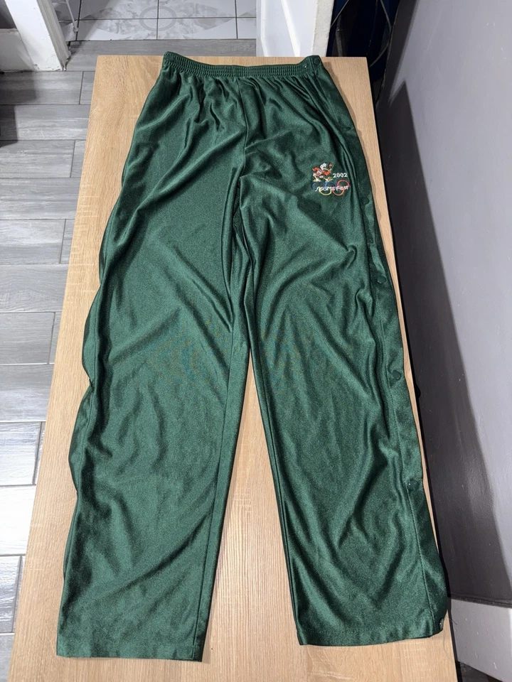 Pantalones de chándal Augusta Sportswear SportsFest 2002 verdes a presión adultos grandes hechos en EE. UU. Foto 1 de 4