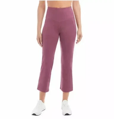Jockey Ladies' Yoga Capri Cropped Slit Flare Stretch Pant Mauve/Nocturne SZ L - Image 1 of 3
