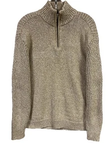 Suéter de algodón texturizado con cremallera beige Club Room para hombre talla XL - Imagen 1 de 9