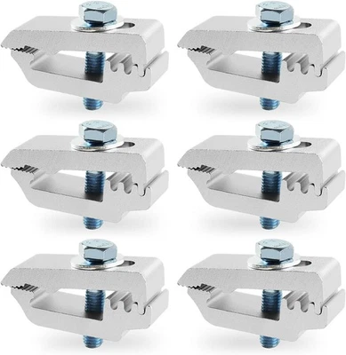 Aluminum Mounting Clamps Cargo Box Clamps Truck Roof Clamps 6-Piece Set Silver Foto 1 de 4