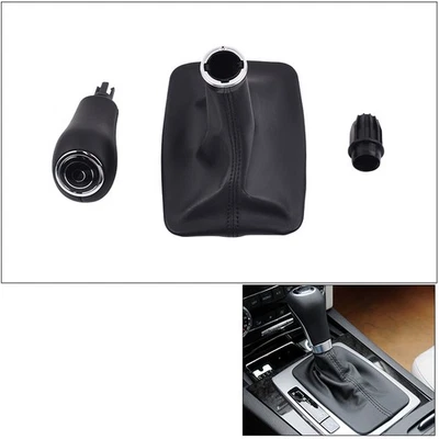 Perilla de cambio de marchas de cuero para automóvil con bota para Mercedes Benz Clase C 07-2013 W204 C204 Foto 1 de 4