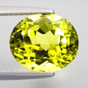 5,83 Ct Lampeggiante (11 x 10 mm) 100% Naturale Taglio Ovale Oro Verde Limone Quarzo Gemme - Foto 1 di 7
