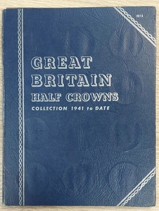 GREAT BRITAIN HALFCROWNS 1941-1967 FULL SET 29 COINS 6 IN SILVER WHITMAN FOLDER - Picture 1 of 6