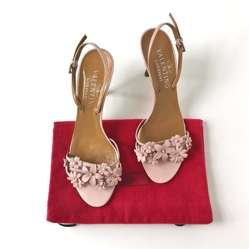 Sandali Valentino Garavani retrò Y2K rosa taglio floreale pelle slingback 37 5