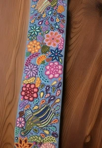 Peruvian Embroidered Tassled Table Runner Handmade Wool - Picture 1 of 16