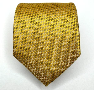 Armani Collezioni Tie Mens Gold Yellow Geometric 100% Silk Quite Luxury Necktie - Picture 1 of 7