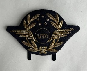 Ancien insigne écusson de casquette brodé compagnie aérienne UTA Air France - Picture 1 of 6