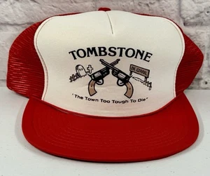 Cappello camionista vintage Tombstone snapback regolabile OK berretto corallo maglia - Foto 1 di 6