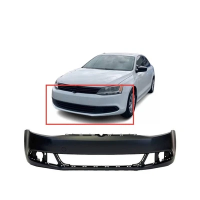 Cubierta de parachoques para Volkswagen Jetta 2011-2014 con orificios de luz antiniebla imprimados delanteros Foto 1 de 4