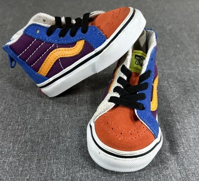 Vans Hi Top multicolor zapatos para niños pequeños talla 4 cremallera trasera zapatillas 721356 sin cordones Foto 1 de 4