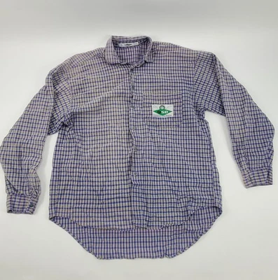 Denim a cuadros de agua salada Quicksilver de colección manga larga QSD abotonado hecho en EE. UU. Foto 1 de 4