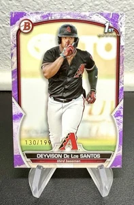 Bowman Deyvison De Los Santos BP-116 2023 papel patrón púrpura paralelo/199 - Imagen 1 de 2