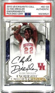 2012 UD Exquisite Endorsements CLYDE DREXLER Signed UH Card #EE-CD PSA Slabbed - Picture 1 of 2