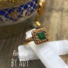 Resin and golden brass Victorian style rainbow multi color ring