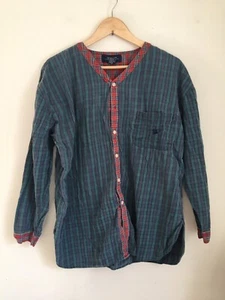 Vintage Nautica Sleep Shirt Christmas Red Green Plaid Night Medium Sleepwear - Picture 1 of 6