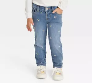 Cat & Jack Toddler Girls' Floral Embroidered Skinny Jeans - Picture 1 of 4