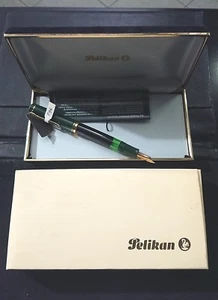 PENNA STILOGRAFICA FOUNTAIN PEN PELIKAN NERA BLACK E VERDE GREEN 02 - Foto 1 di 1