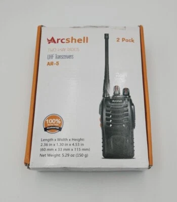 UHF Two-Way Radios Model AR-5  Arcshell 2-Pack   NEW Open Box - Image 1 of 4