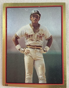 MLB 1983 Topps Baseball Sticker Card #103-Rickey Henderson, Oakland Athletics